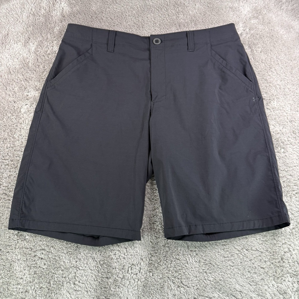Under Armour HeatGear Shorts Mens 36 Black Loose Fit Golf Athletic Performance